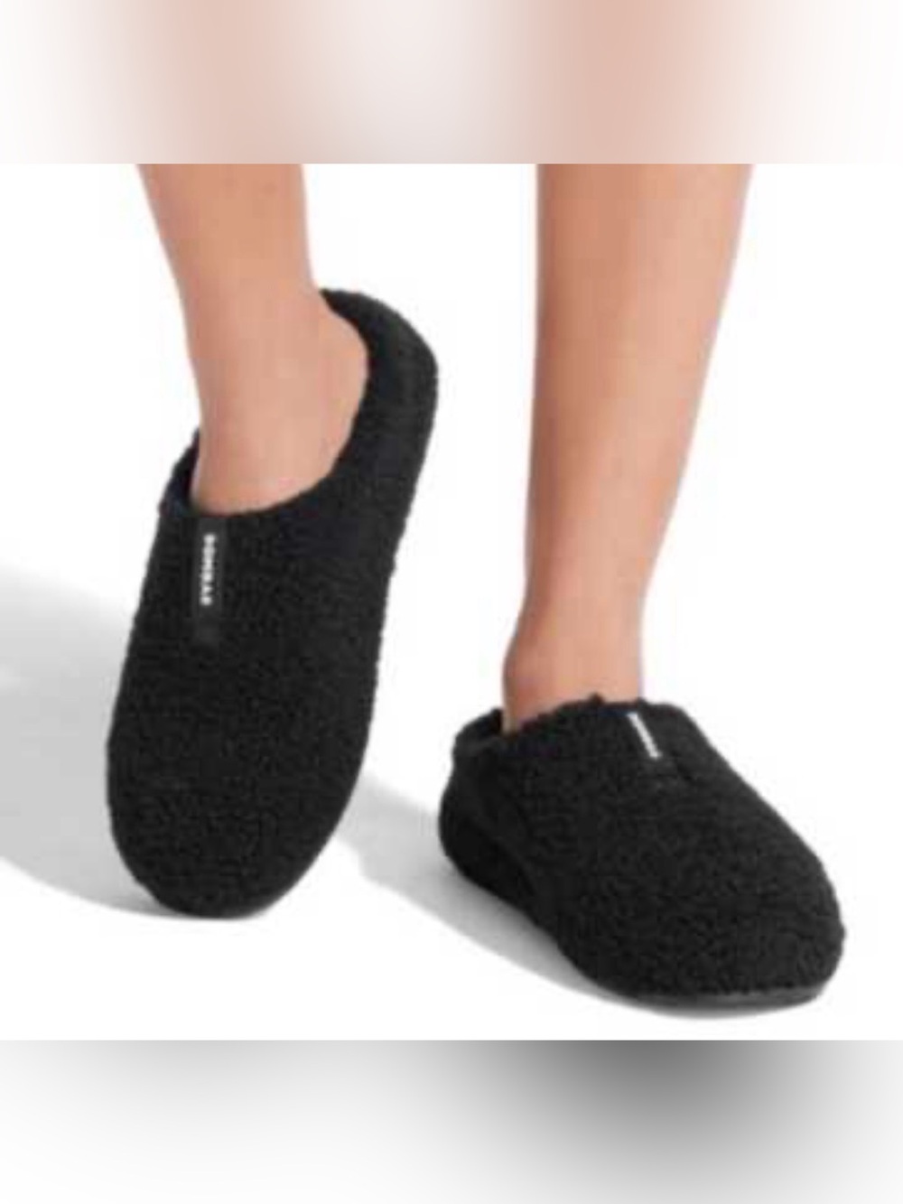 Bombas Black Sherpa Slip-On Comfort Loafers